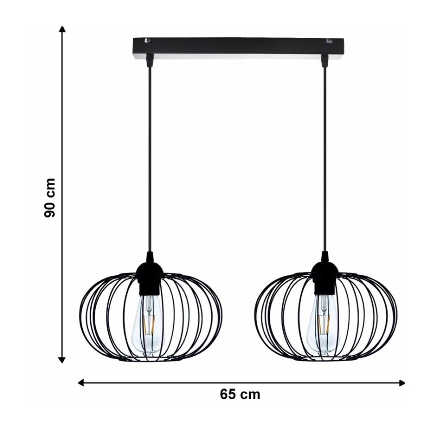 Ljuskrona med snöre BOCCA 2xE27/60W/230V