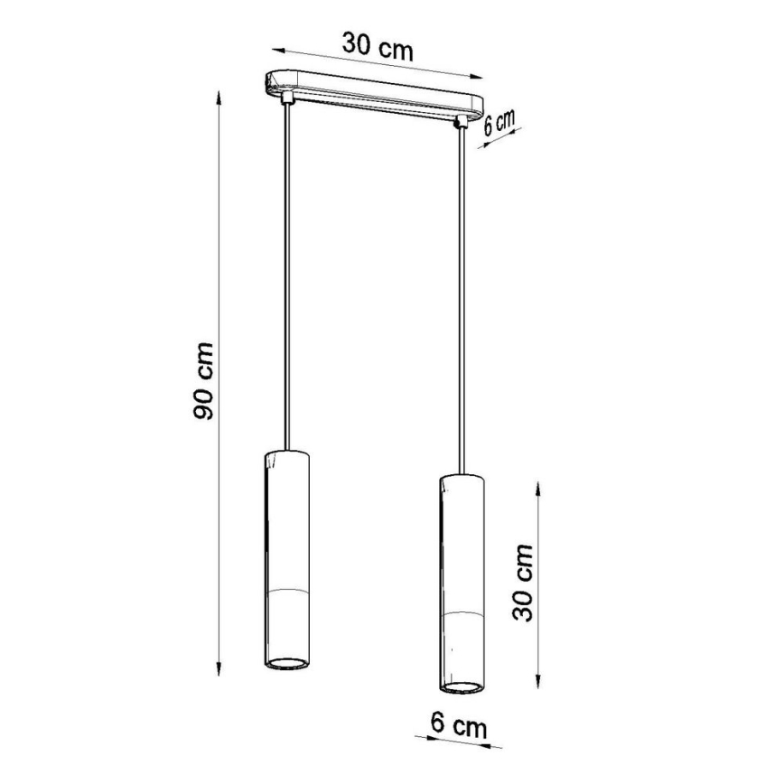 Ljuskrona med snöre BORGIO 2xGU10/40W/230V