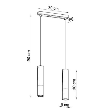 Ljuskrona med snöre BORGIO 2xGU10/40W/230V