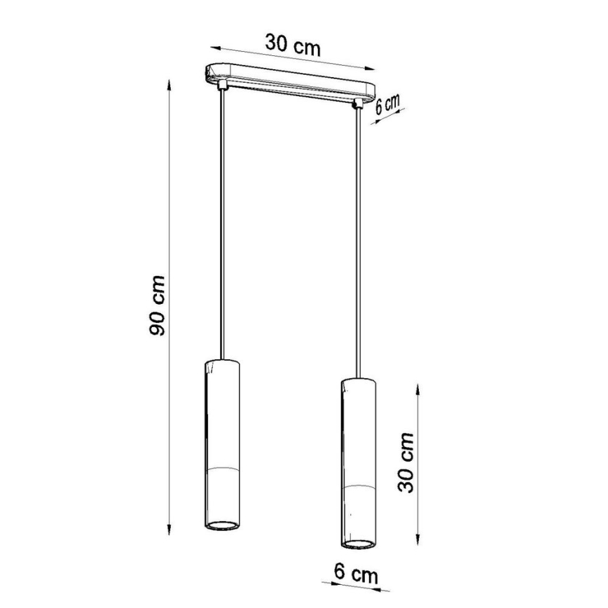 Ljuskrona med snöre BORGIO 2xGU10/40W/230V