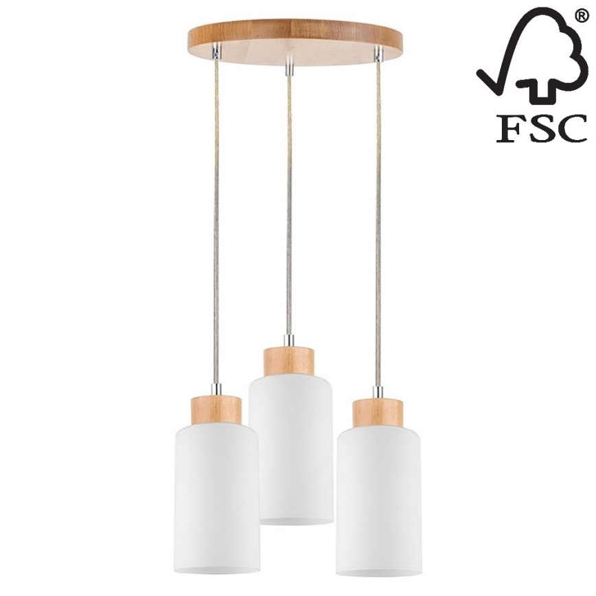 Ljuskrona med snöre BOSCO 3xE27/60W/230V