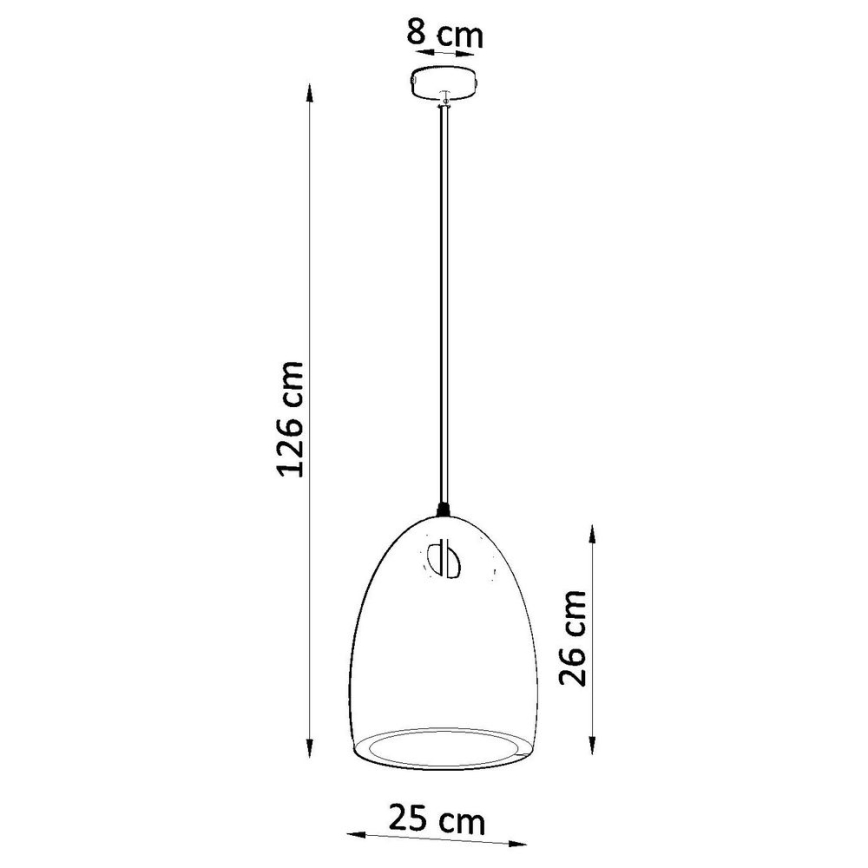 Ljuskrona med snöre BUKANO 1xE27/60W/230V