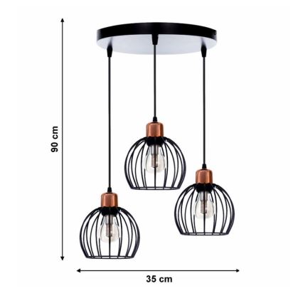 Ljuskrona med snöre CELTA 3xE27/40W/230V