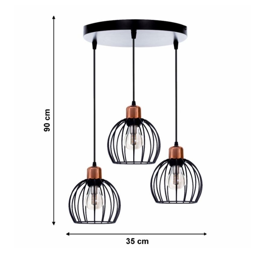 Ljuskrona med snöre CELTA 3xE27/40W/230V