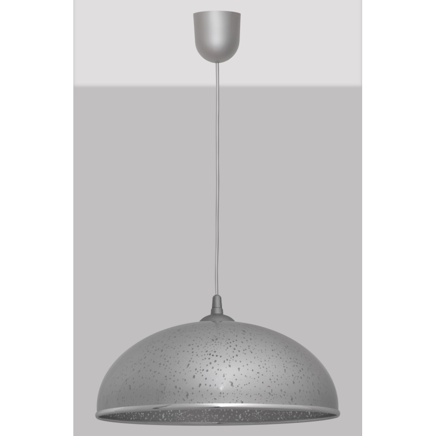 Ljuskrona med snöre CIRCLE 1xE27/15W/230V grå