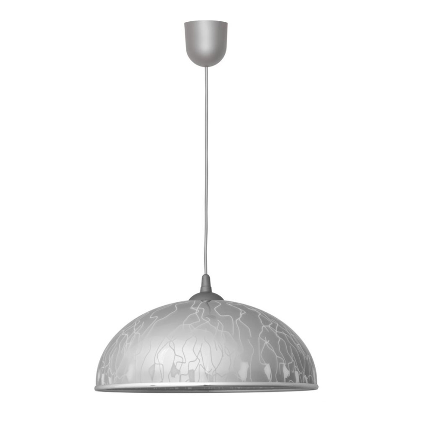 Ljuskrona med snöre CIRCLE 1xE27/15W/230V grå