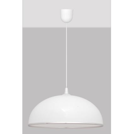 Ljuskrona med snöre CIRCLE 1xE27/15W/230V vit