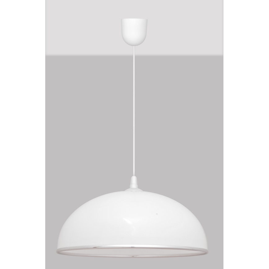 Ljuskrona med snöre CIRCLE 1xE27/15W/230V vit