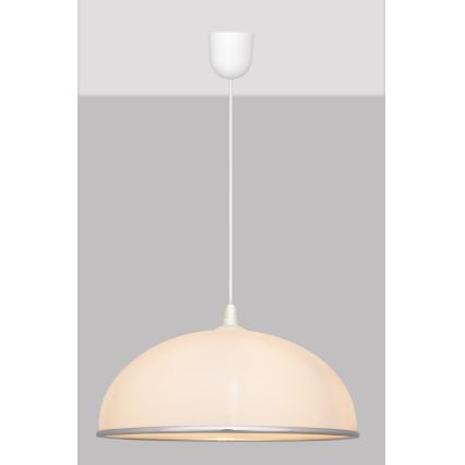 Ljuskrona med snöre CIRCLE 1xE27/15W/230V vit