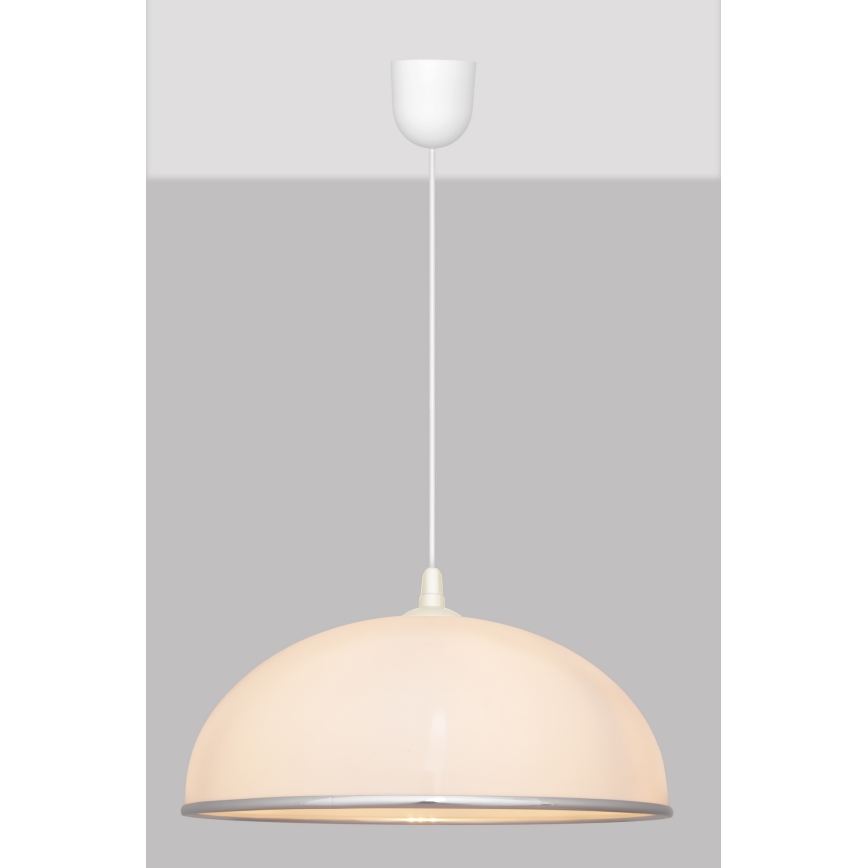 Ljuskrona med snöre CIRCLE 1xE27/15W/230V vit