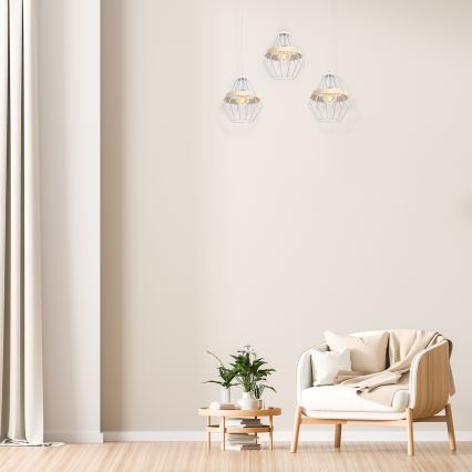 Ljuskrona med snöre CLIF 3xE27/60W/230V