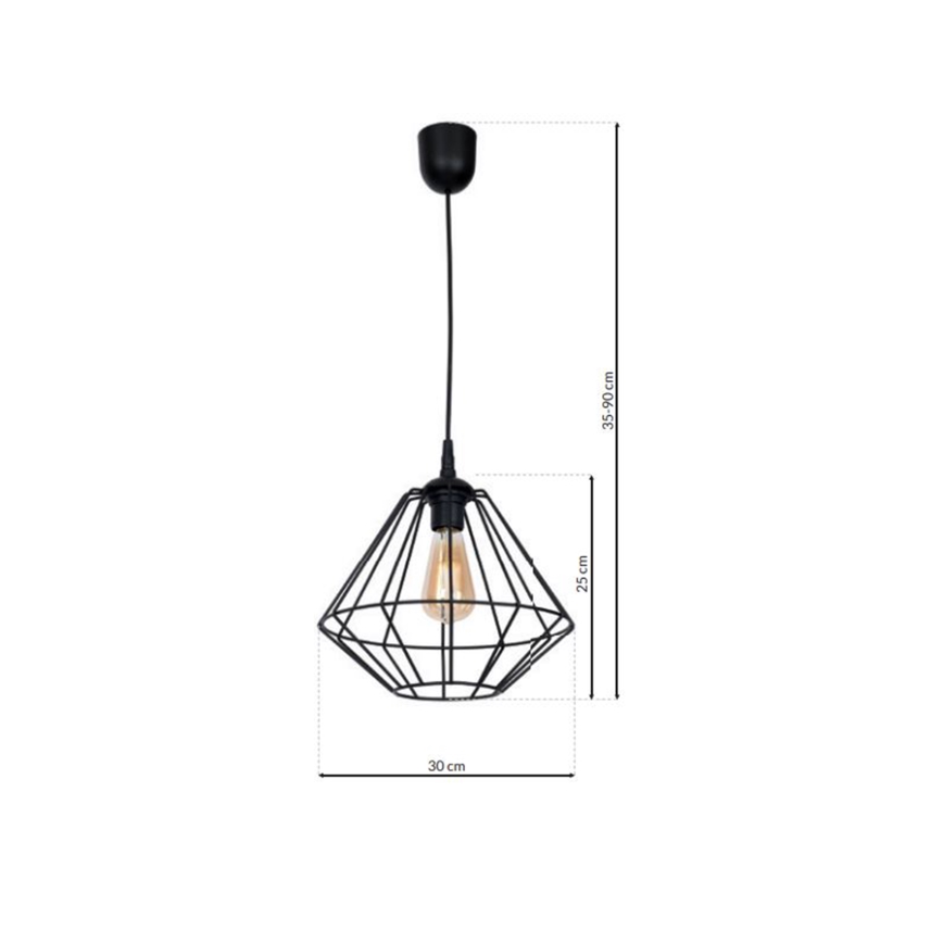 Ljuskrona med snöre COLIN 1xE27/60W/230V