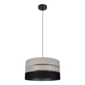 Ljuskrona med snöre CORAL 1xE27/60W/230V svart/grå