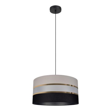 Ljuskrona med snöre CORAL 1xE27/60W/230V svart/grå