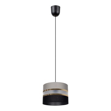 Ljuskrona med snöre CORAL 1xE27/60W/230V svart/grå