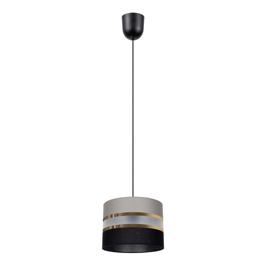Ljuskrona med snöre CORAL 1xE27/60W/230V svart/grå