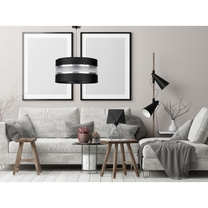 Ljuskrona med snöre CORAL 1xE27/60W/230V svart