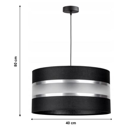 Ljuskrona med snöre CORAL 1xE27/60W/230V svart