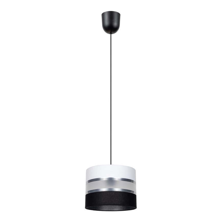 Ljuskrona med snöre CORAL 1xE27/60W/230V svart och vit