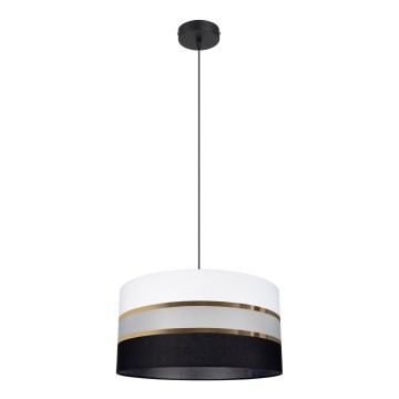 Ljuskrona med snöre CORAL 1xE27/60W/230V svart/vit