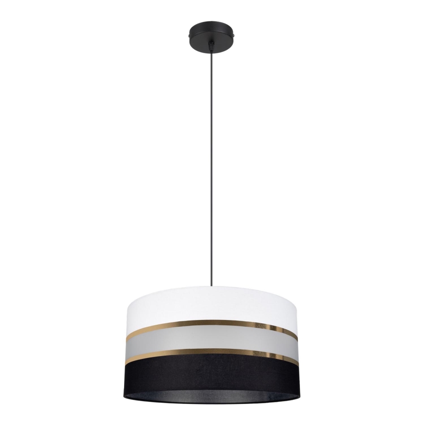 Ljuskrona med snöre CORAL 1xE27/60W/230V svart/vit