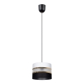 Ljuskrona med snöre CORAL 1xE27/60W/230V svart/vit