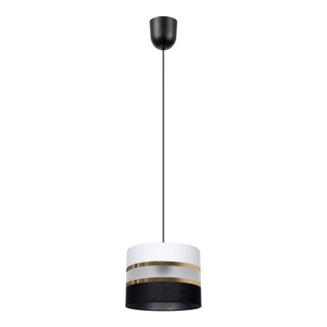 Ljuskrona med snöre CORAL 1xE27/60W/230V svart/vit