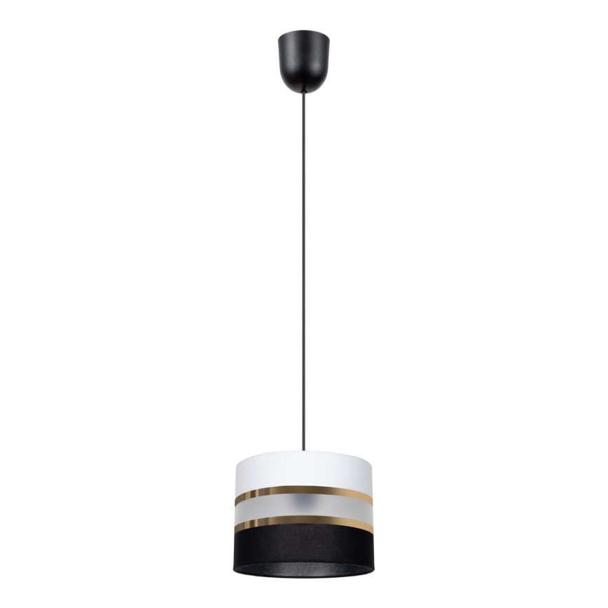 Ljuskrona med snöre CORAL 1xE27/60W/230V svart/vit