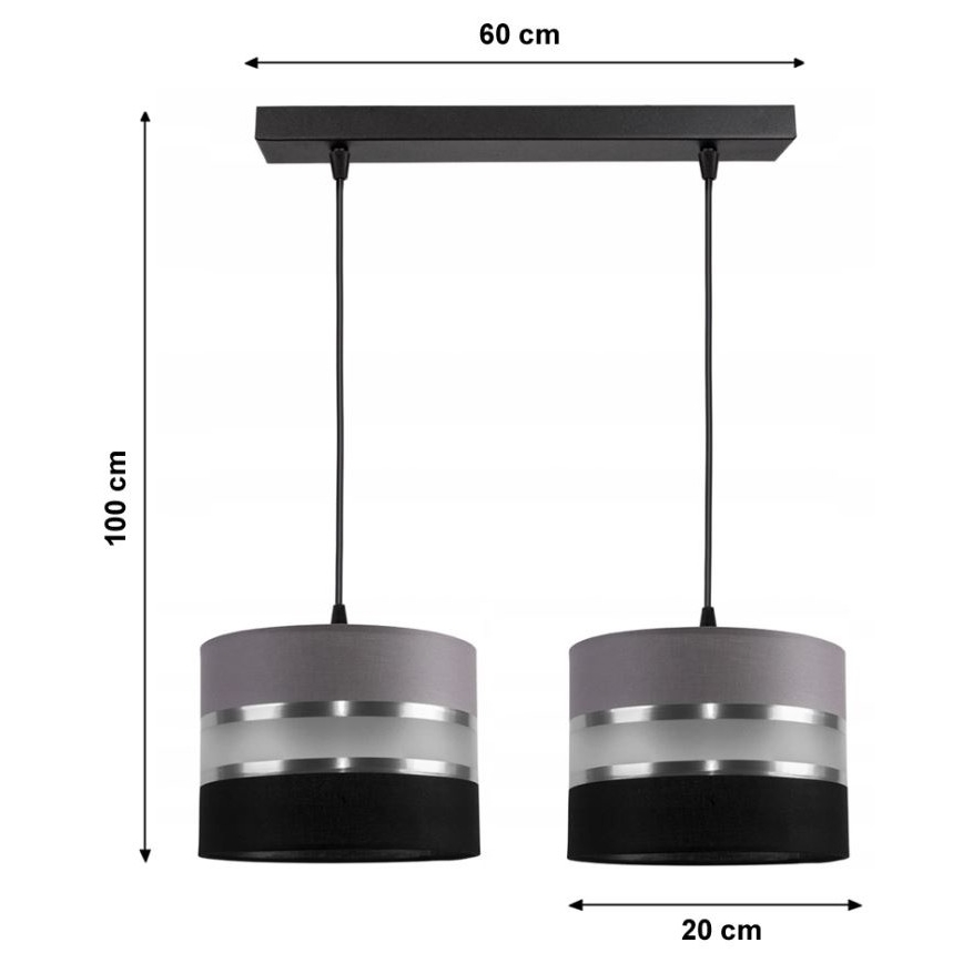 Ljuskrona med snöre CORAL 2xE27/60W/230V