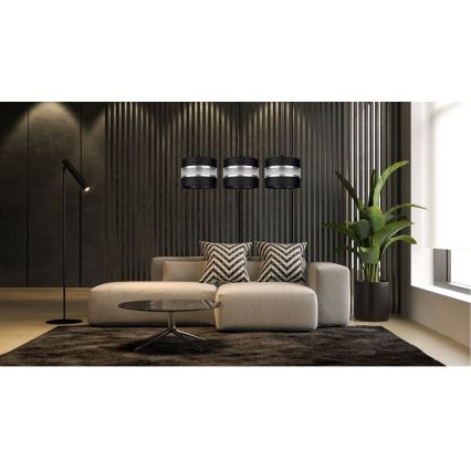 Ljuskrona med snöre CORAL 3xE27/60W/230V svart