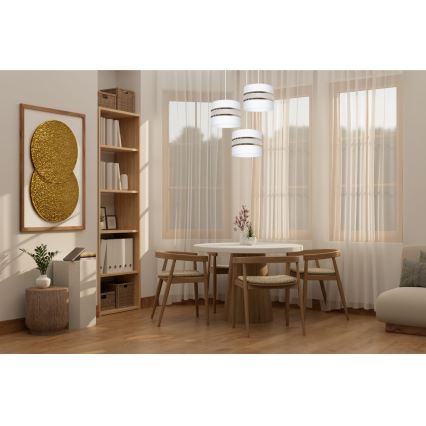 Ljuskrona med snöre CORAL 3xE27/60W/230V vit
