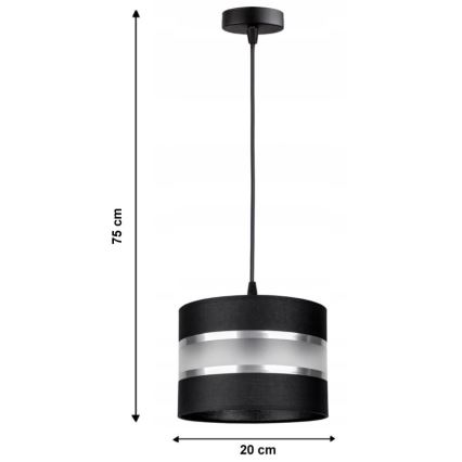 Ljuskrona med snöre CORAL S 1xE27/60W/230V svart
