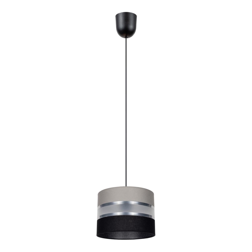 Ljuskrona med snöre CORAL S 1xE27/60W/230V svart och grå