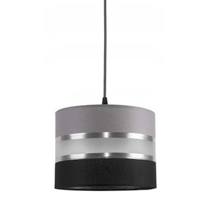 Ljuskrona med snöre CORAL S 1xE27/60W/230V svart och grå