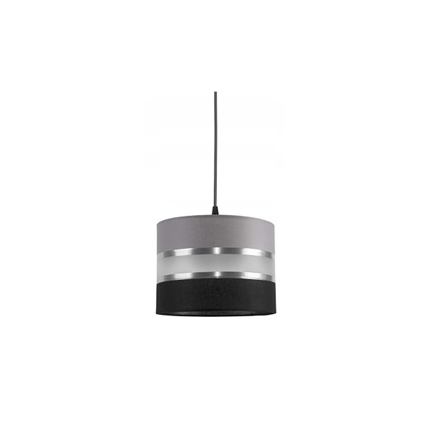 Ljuskrona med snöre CORAL S 1xE27/60W/230V svart och grå