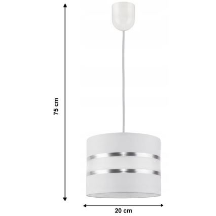Ljuskrona med snöre CORAL S 1xE27/60W/230V vit