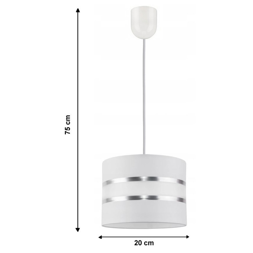 Ljuskrona med snöre CORAL S 1xE27/60W/230V vit