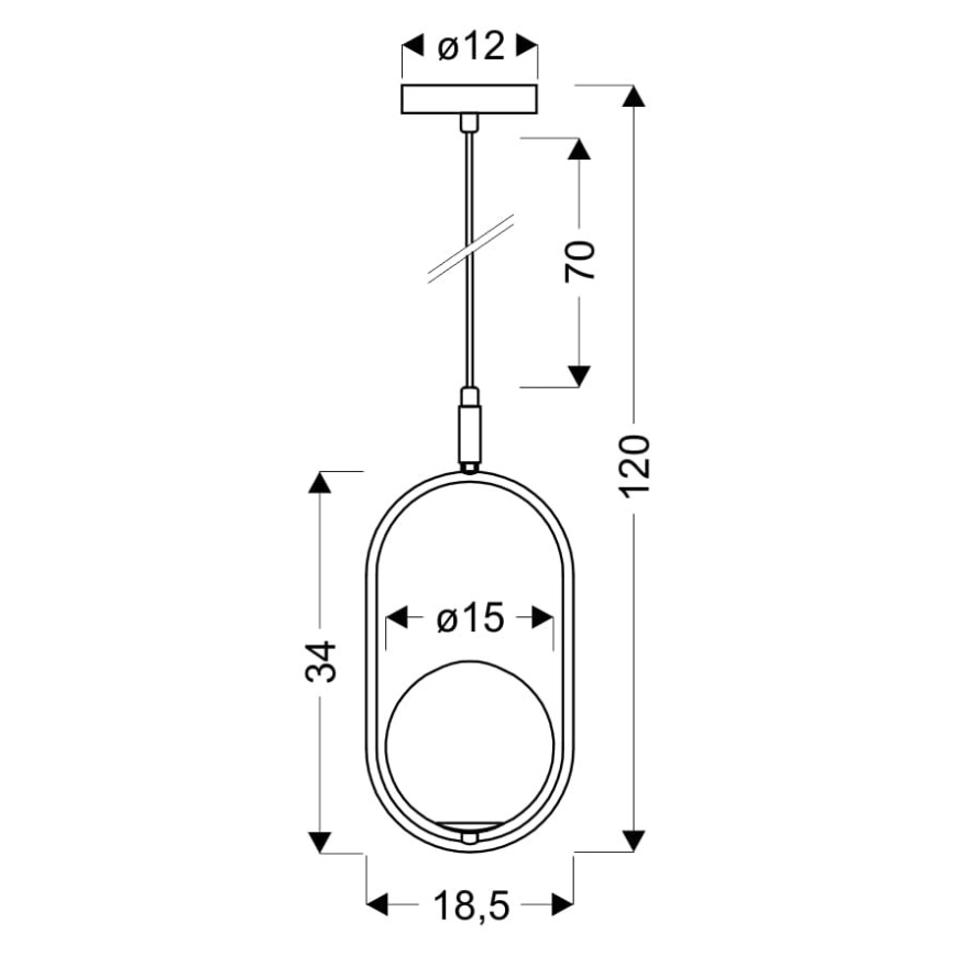 Ljuskrona med snöre CORDEL 1xG9/28W/230V