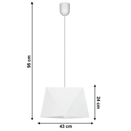 Ljuskrona med snöre DIAMENT 1×E27/60W/230V Vit