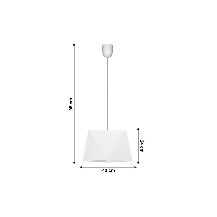 Ljuskrona med snöre DIAMENT 1×E27/60W/230V Vit