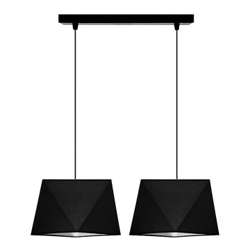 Ljuskrona med snöre DIAMENT 2xE27/60W/230V svart