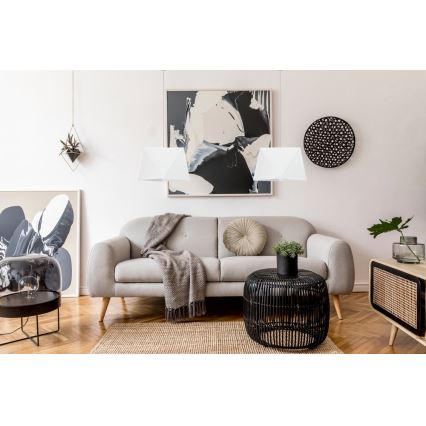 Ljuskrona med snöre DIAMENT 2xE27/60W/230V vit