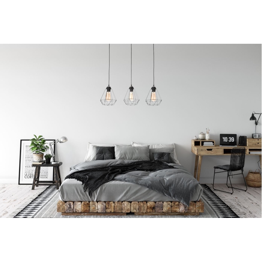 Ljuskrona med snöre DIAMENT MINI 3xE27/60W/230V