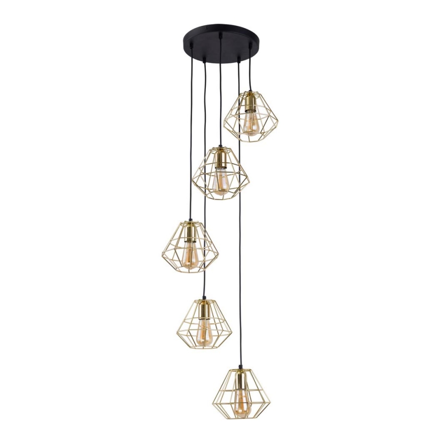 Ljuskrona med snöre DIAMOND 5xE27/60W/230V