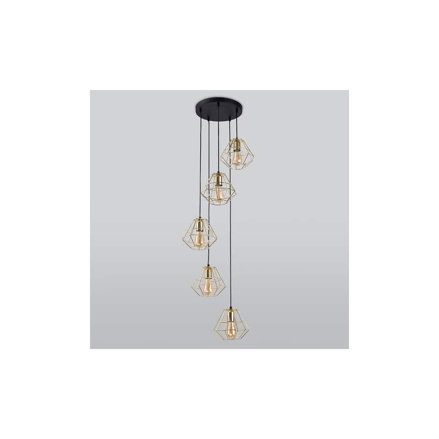 Ljuskrona med snöre DIAMOND 5xE27/60W/230V