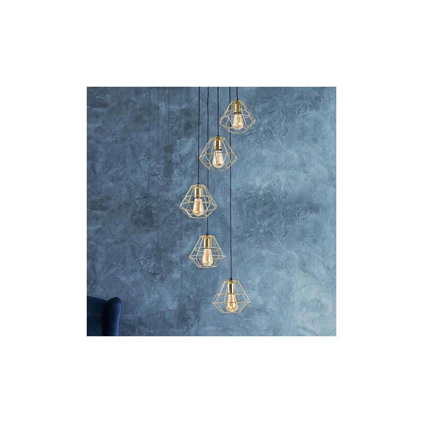 Ljuskrona med snöre DIAMOND 5xE27/60W/230V