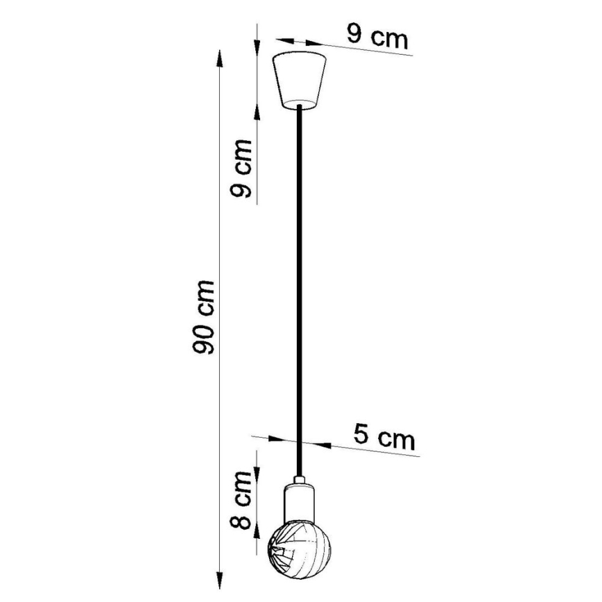 Ljuskrona med snöre DIEGO 1xE27/60W/230V grön