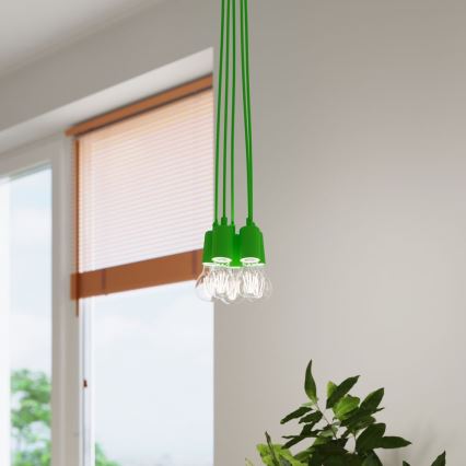 Ljuskrona med snöre DIEGO 1xE27/60W/230V grön