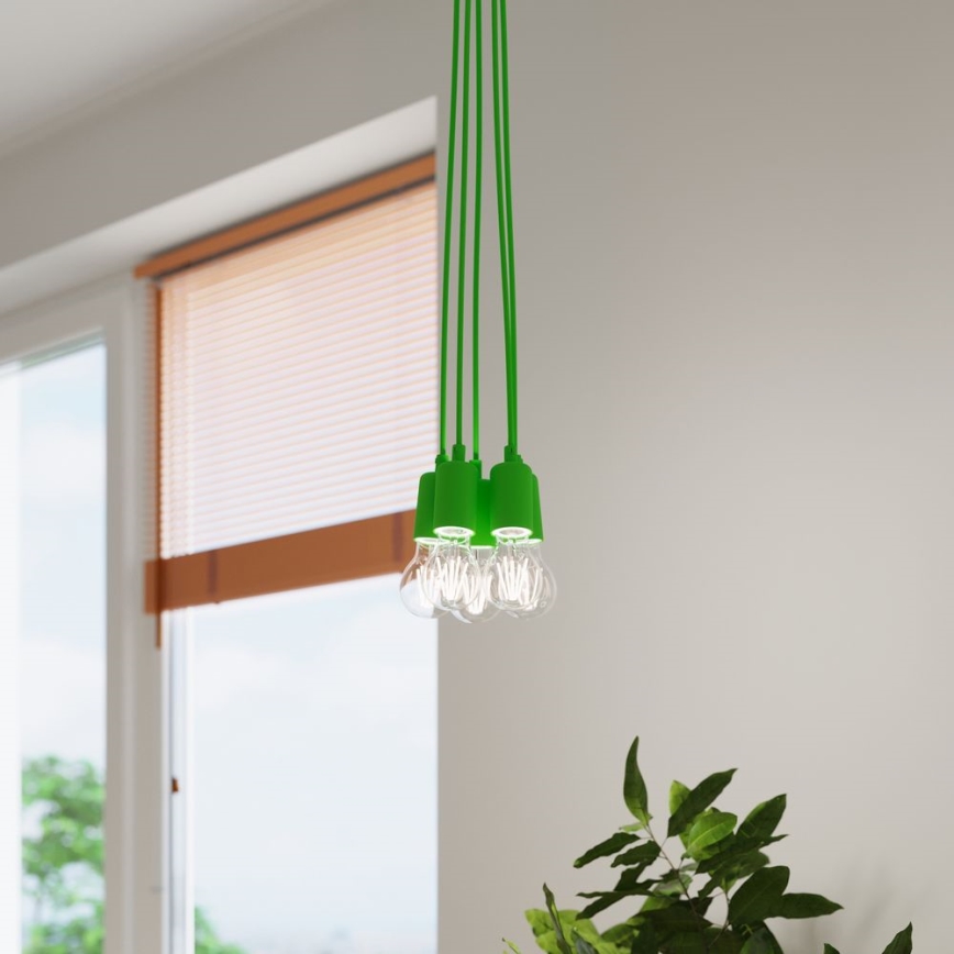 Ljuskrona med snöre DIEGO 1xE27/60W/230V grön
