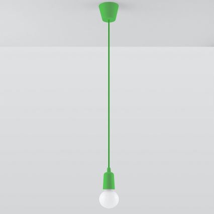 Ljuskrona med snöre DIEGO 1xE27/60W/230V grön